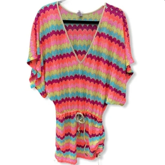 Luli Fama Size Large Cabana V-Neck Swim Cover-Up Dress - Picture 4 of 6